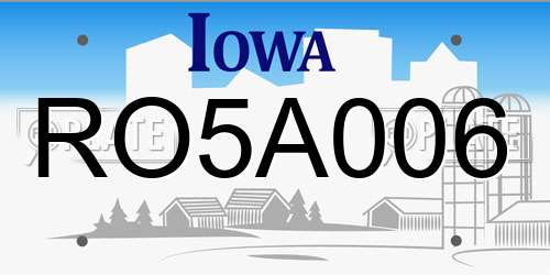 RO5A006 Iowa License Plate
