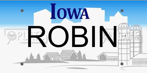 ROBIN Iowa License Plate