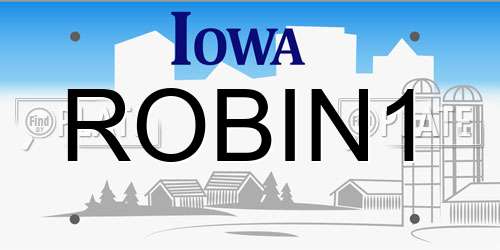 ROBIN1 Iowa License Plate