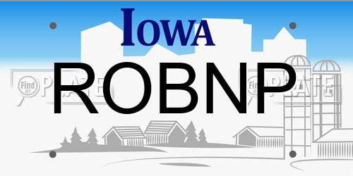 ROBNP Iowa License Plate