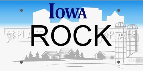 ROCK Iowa License Plate