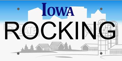 ROCKING Iowa License Plate