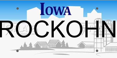 ROCKOHN Iowa License Plate