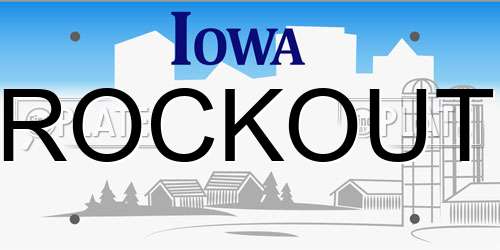 ROCKOUT Iowa License Plate