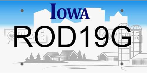 ROD19G Iowa License Plate