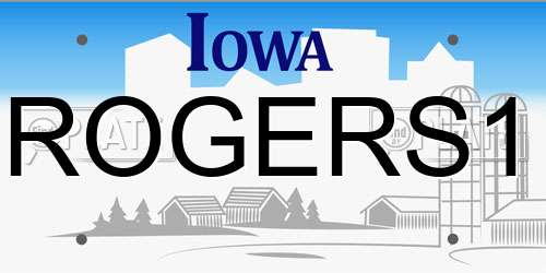 ROGERS1 Iowa License Plate