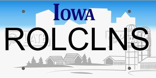 ROLCLNS Iowa License Plate