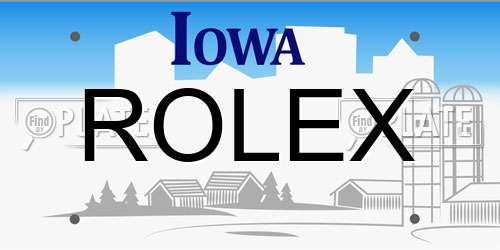 ROLEX Iowa License Plate