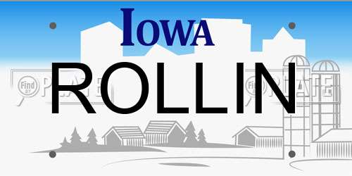 ROLLIN Iowa License Plate