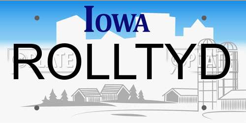 ROLLTYD Iowa License Plate