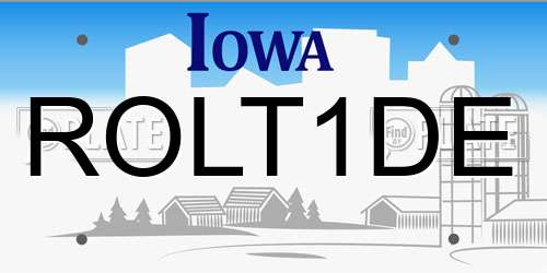 ROLT1DE Iowa License Plate