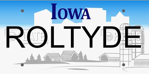 ROLTYDE Iowa License Plate