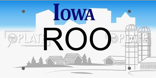 ROO Iowa License Plate