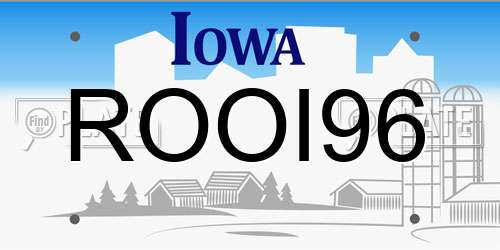 ROOI96 Iowa License Plate