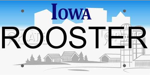 ROOSTER Iowa License Plate