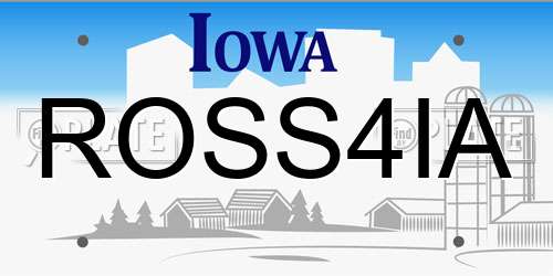 ROSS4IA Iowa License Plate