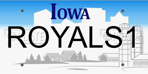 ROYALS1 Iowa License Plate