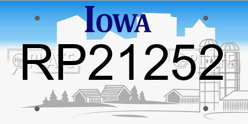 RP21252 Iowa License Plate