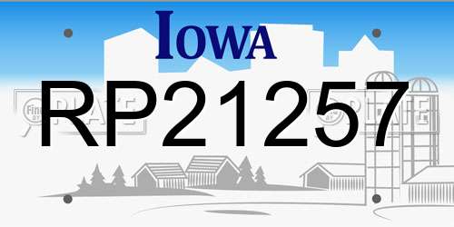 RP21257 Iowa License Plate