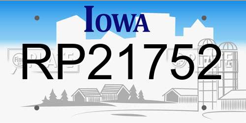 RP21752 Iowa License Plate