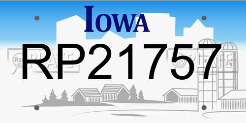 RP21757 Iowa License Plate