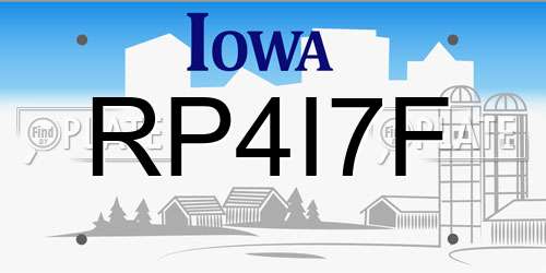 RP4I7F Iowa License Plate
