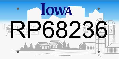 RP68236 Iowa License Plate