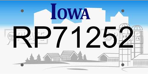 RP71252 Iowa License Plate
