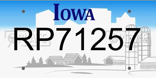RP71257 Iowa License Plate