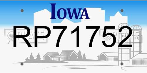 RP71752 Iowa License Plate