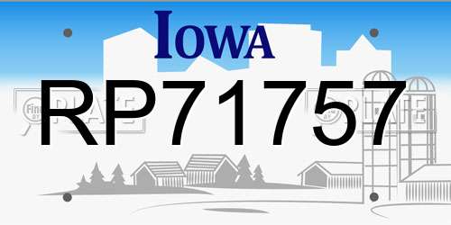 RP71757 Iowa License Plate