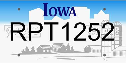 RPT1252 Iowa License Plate