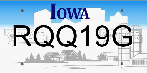 RQQ19G Iowa License Plate