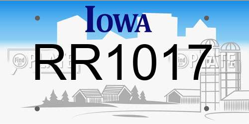 RR1017 Iowa License Plate