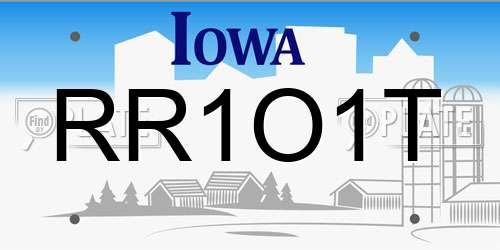 RR1O1T Iowa License Plate