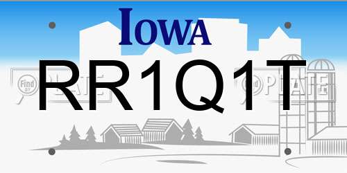RR1Q1T Iowa License Plate