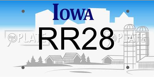 RR28 Iowa License Plate