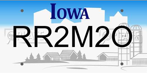 RR2M2O Iowa License Plate