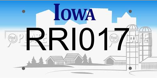 RRI017 Iowa License Plate