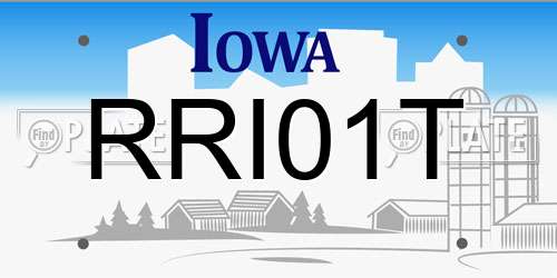 RRI01T Iowa License Plate