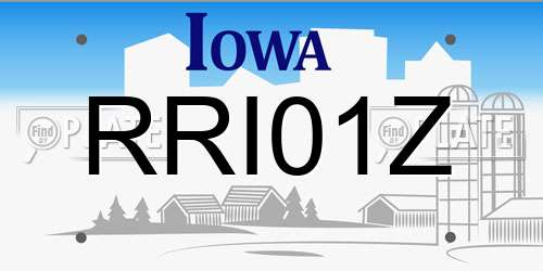 RRI01Z Iowa License Plate