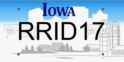 RRID17 Iowa License Plate