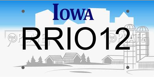 RRIO12 Iowa License Plate