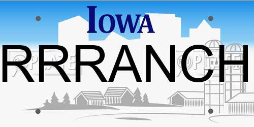 RRRANCH Iowa License Plate