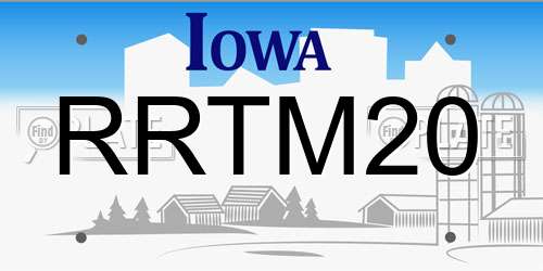 RRTM20 Iowa License Plate