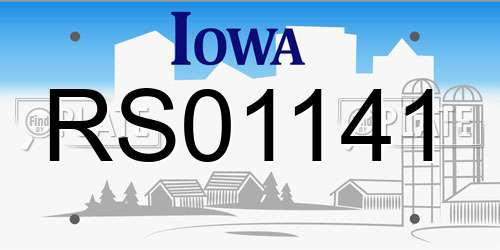 RS01141 Iowa License Plate