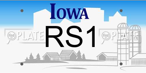 RS1 Iowa License Plate