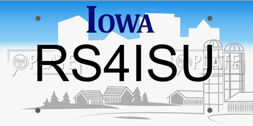 RS4ISU Iowa License Plate