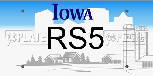 RS5 Iowa License Plate
