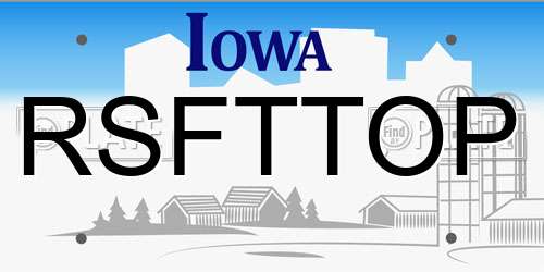 RSFTTOP Iowa License Plate